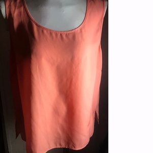 Linea By Louis Dell Olio Orange Sleeveless Top Siz